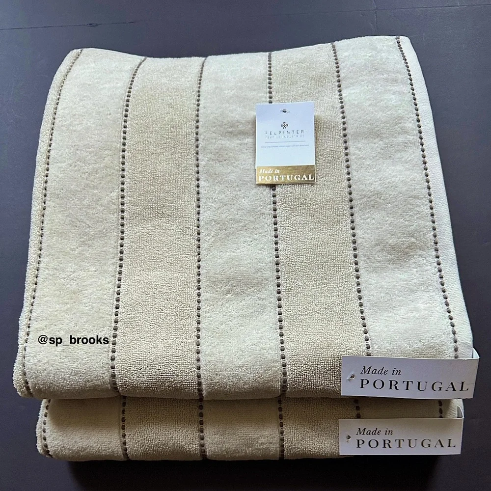 🎁6PC FELPINTER Velour Bath Towel Set - Khaki - Cotton, Super Soft & Absorbent